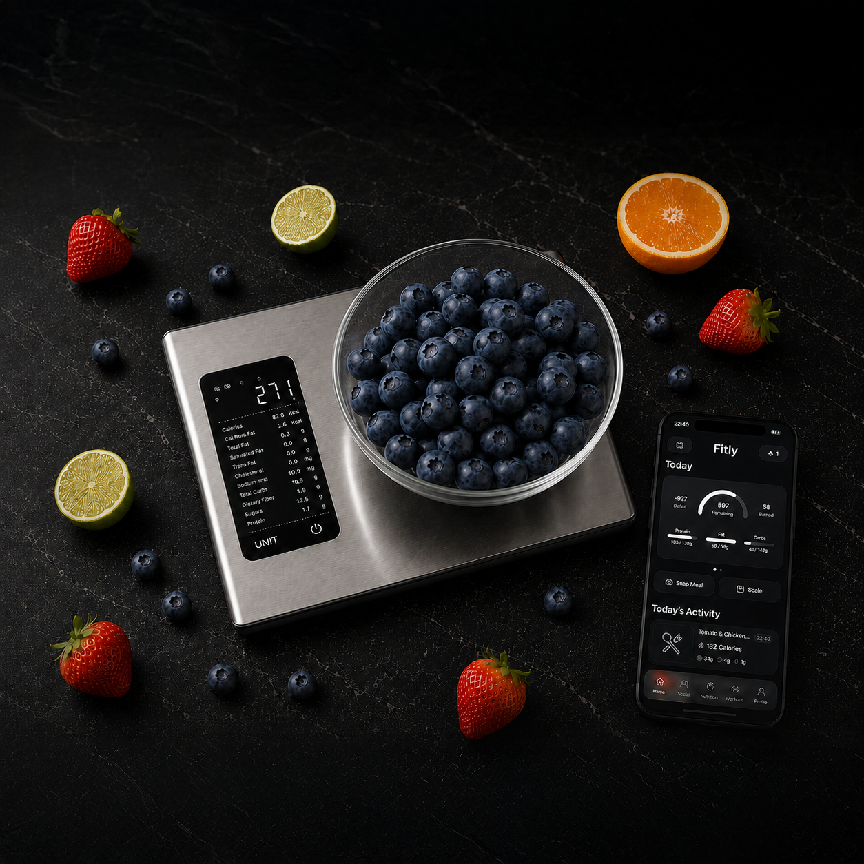 Fitly Smart Food Scale + App Bundle (Premium Included)